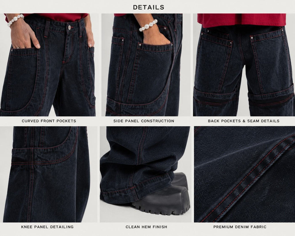 Black fade Roomy Rave Pants